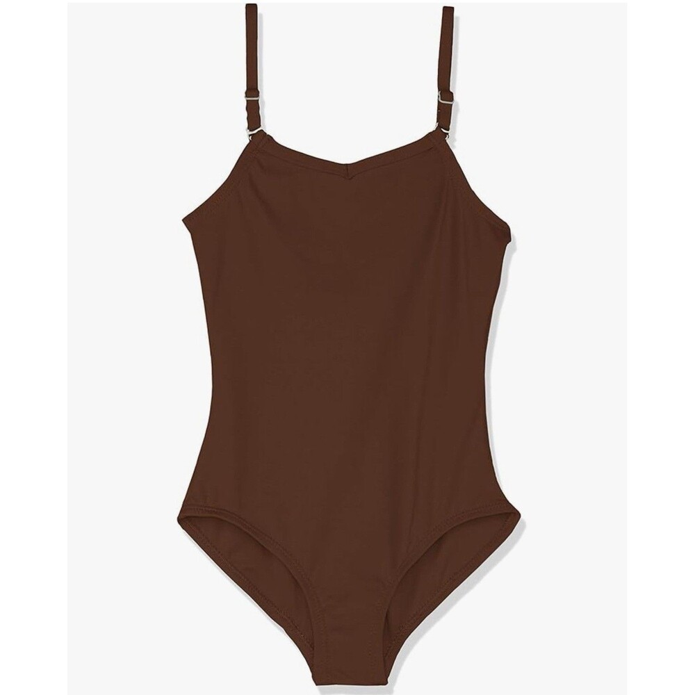 Capezio Girls' Team Basic Camisole Leotard with Adjustable Straps Medium Brown